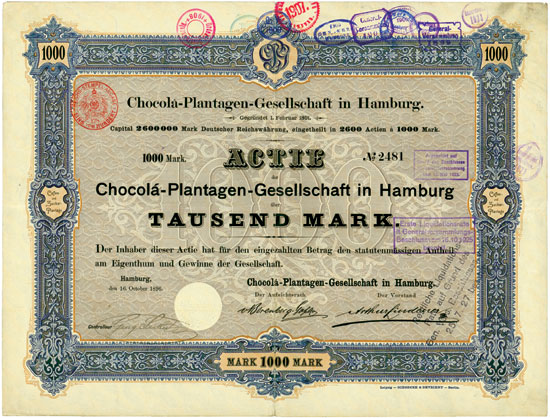 Chocolá-Plantagen-Gesellschaft in Hamburg