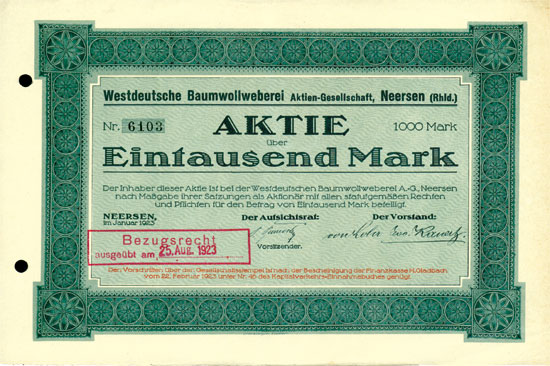 Westdeutsche Baumwollweberei AG