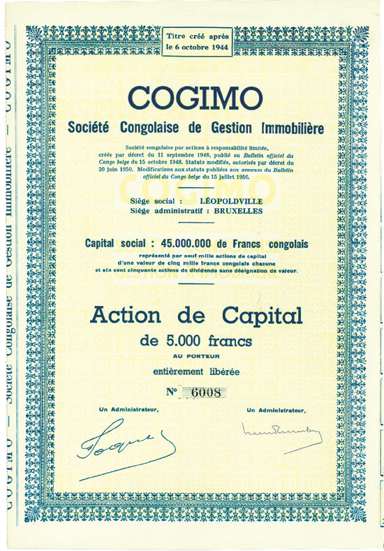 COGIMO Société Congolaise de Getion Immobiliére