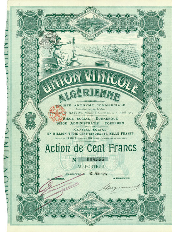 Union Vinicole Algérienne, Société Anonyme Commerciale