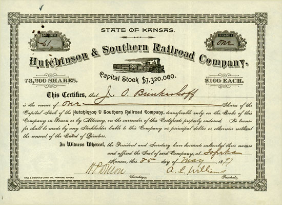 Hutchinson & Southern Railroad Company