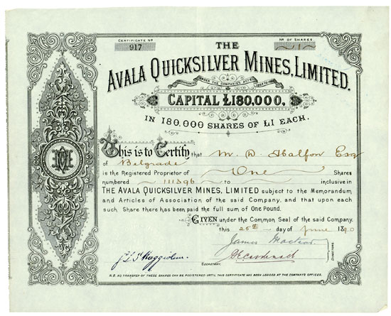 Avala Quicksilver Mines Limited