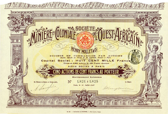Société Miniere et Coloniale de l'Ouest Africain Henry Mollet & Cie.