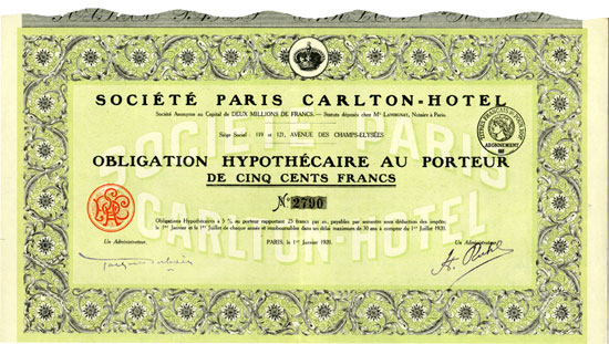 Société Paris Carlton-Hotel