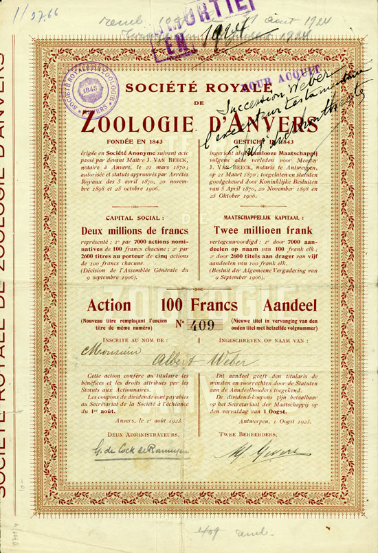 Société Royale de Zoologie d'Anvers 