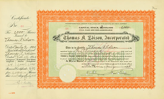 Thomas A. Edison, Incorporated