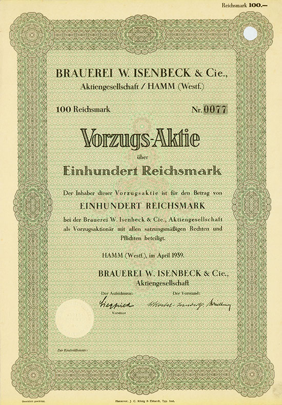 Brauerei W. Isenbeck & Cie., AG