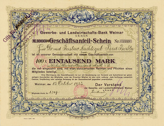 Gewerbe- und Landwirtschafts-Bank Weimar e.G.m.b.H.