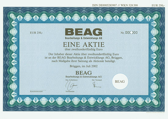 BEAG Bearbeitungs- und Entwicklungs AG