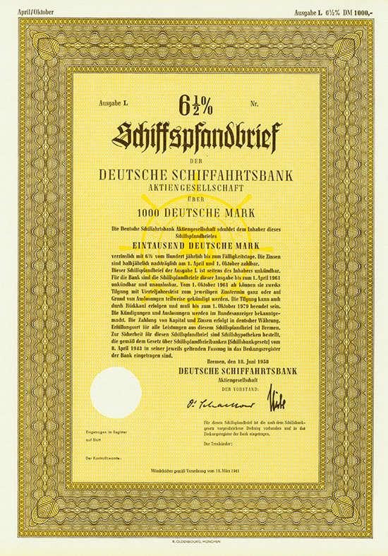 Deutsche Schiffahrtsbank AG [4 Stück]