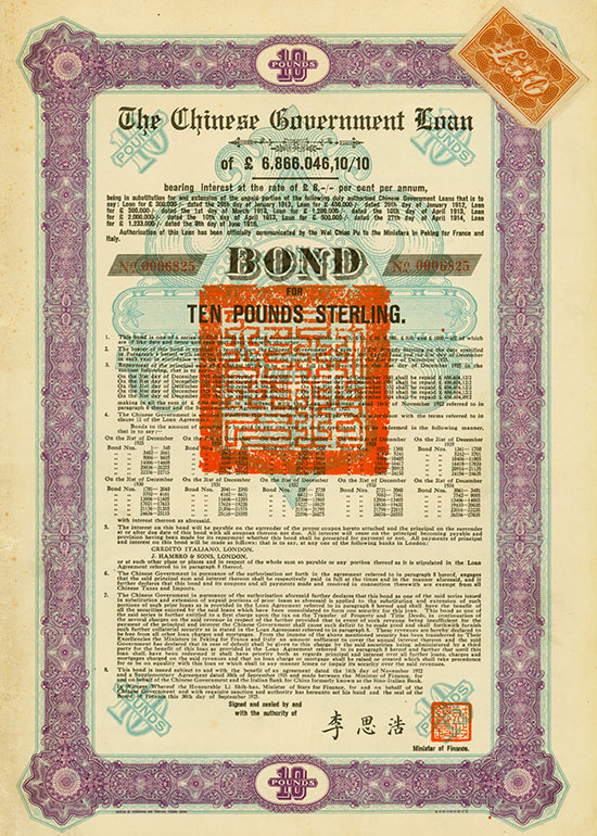 Chinese Government (Skoda Loan II, Kuhlmann 701 H)