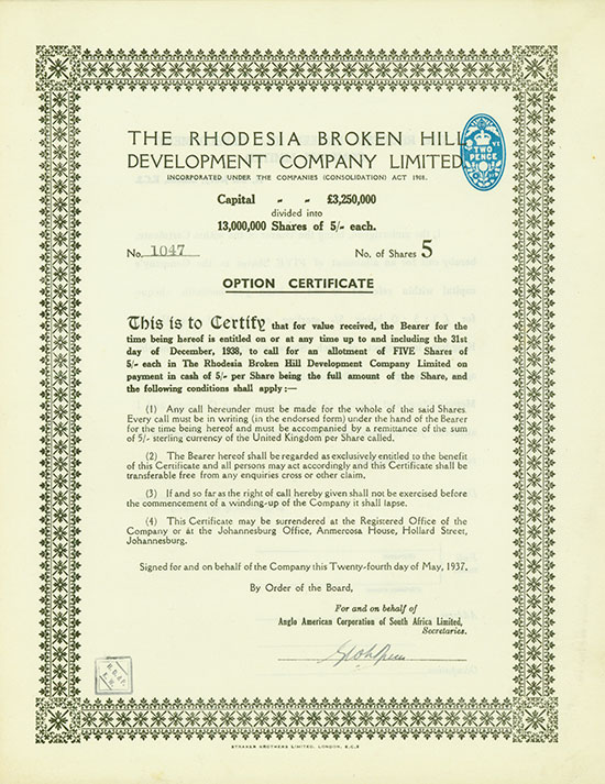 Rhodesia Broken Hill Development Company Limited
