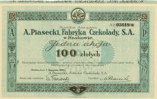 A. Piasecki, Fabryka Czekolady S. A.