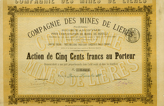 Compagnie des Mines de Lièrès (Pas-de-Calais) Société Anonyme