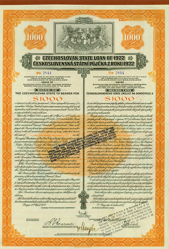 Czechoslovak State Loan of 1922