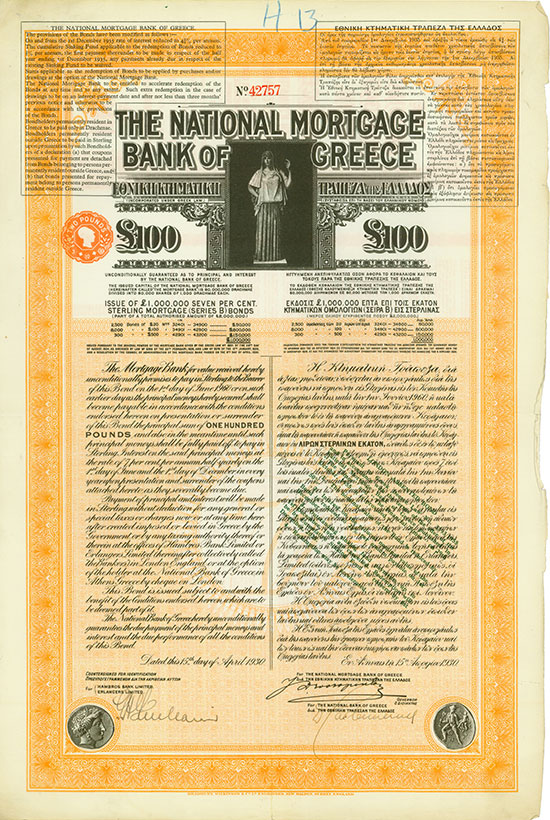 National Mortgage Bank of Greece [2 Stück]