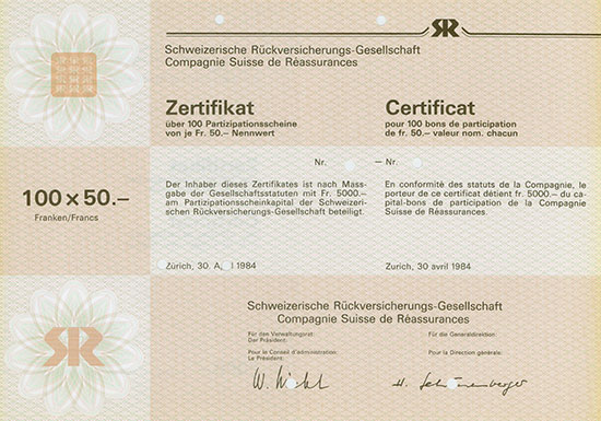 Schweizerische Rückversicherungs-Gesellschaft / Comapgnie Suisse de Réassurances