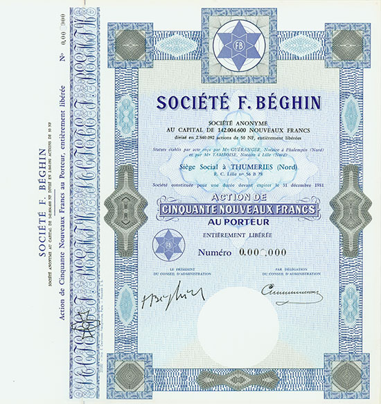 Société F. Béghin Société Anonyme
