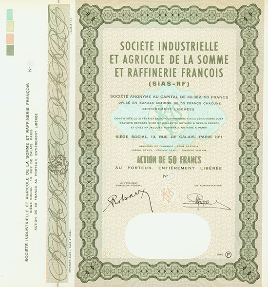 Société Industrielle et Agricole de la Somme et Raffinerie Francois (Sias-RF)