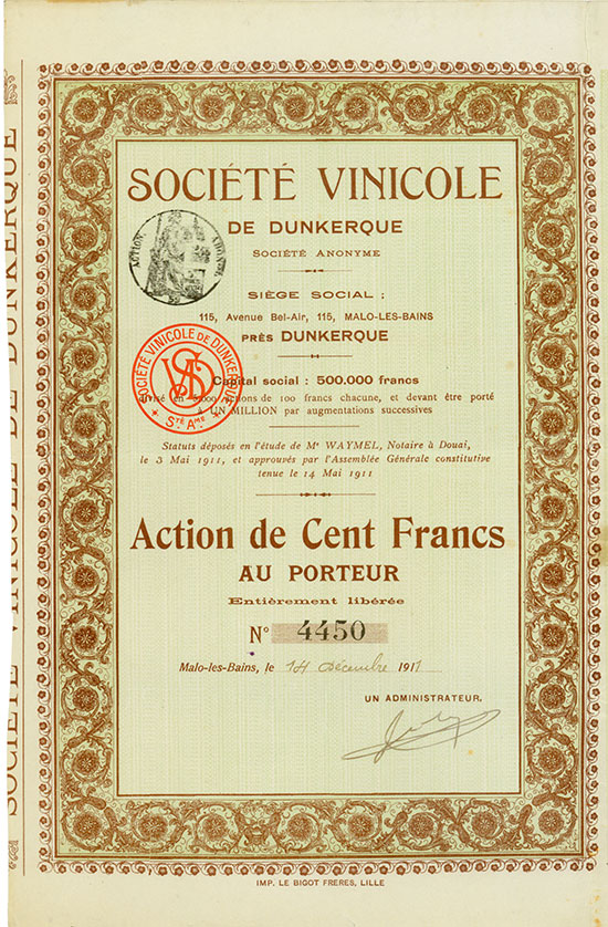 Société Vinicole de Dunkerque Société Anonyme