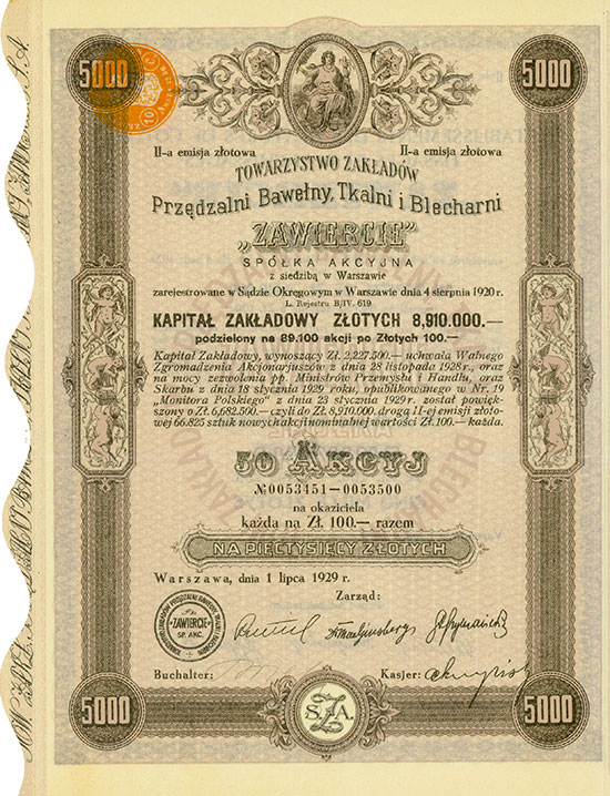 Towarzystwo Zakladow Przedzalni Bawelny, Tkalni i Blecharni 