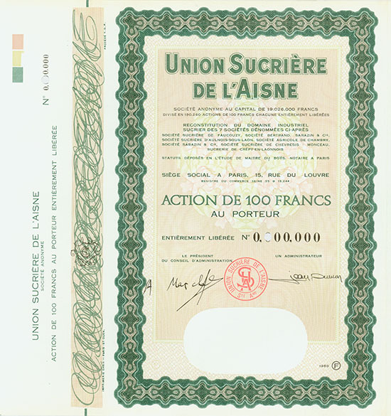 Union Sucrière de l'Aisne Société Anonyme