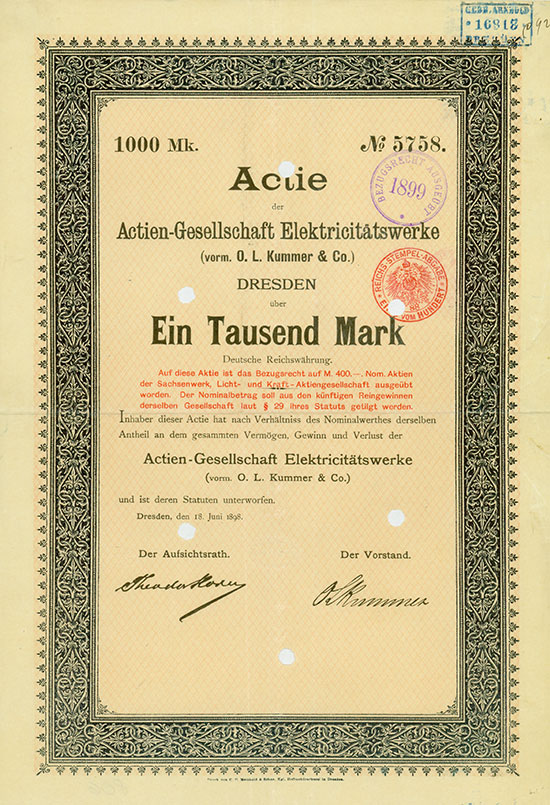 Actien-Gesellschaft Elektricitätswerke (vorm. O. L. Kummer & Co.)