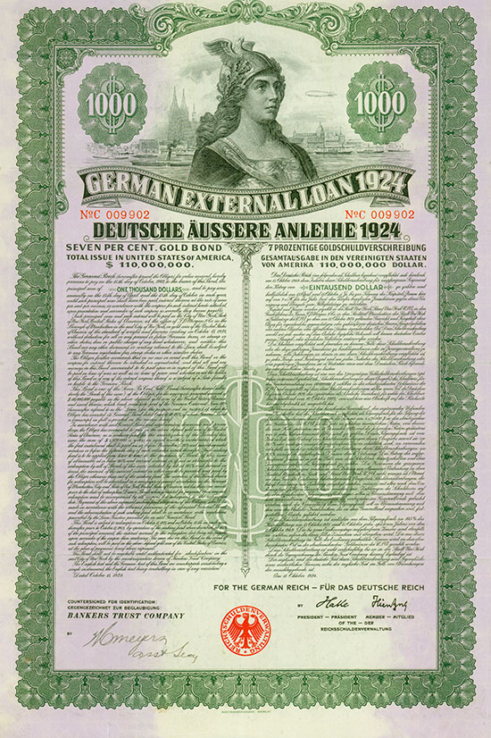 Deutsches Reich - German External Loan 1924 (Dawes-Anleihe)