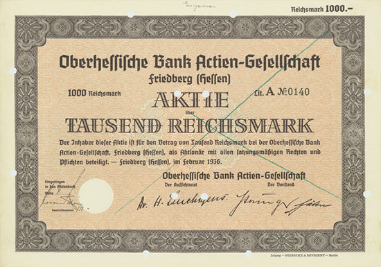 Oberhessische Bank AG