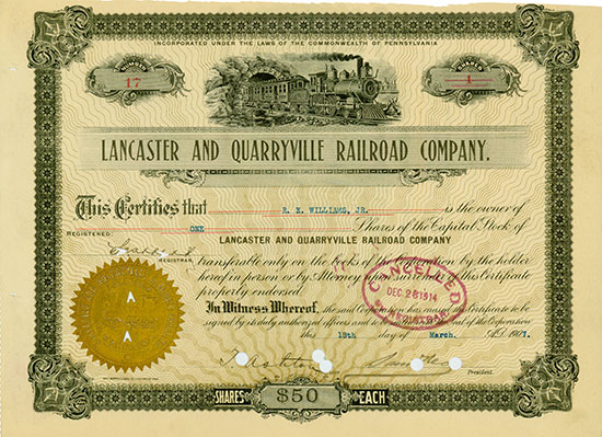 Lancaster and Quarryville Railroad Company