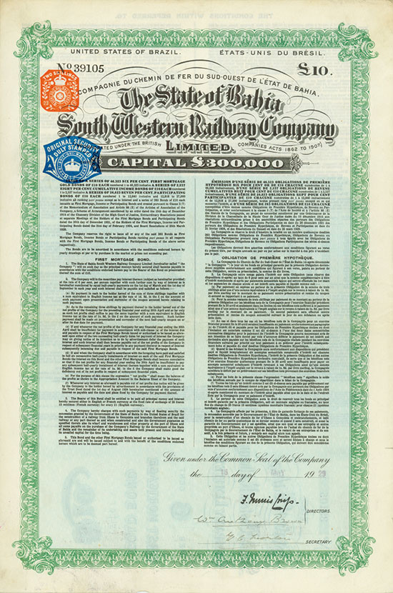State of Bahia - South Western Railway Company