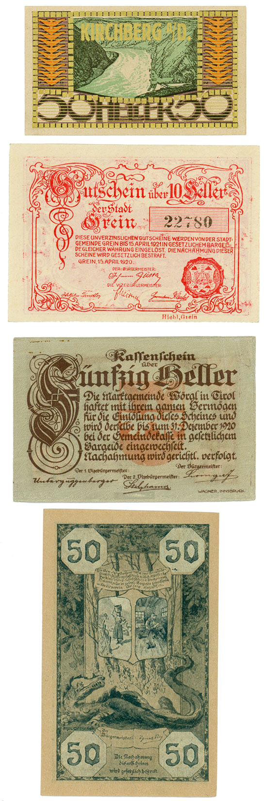 Österreichisches Notgeld / Banknoten [767 Stück]