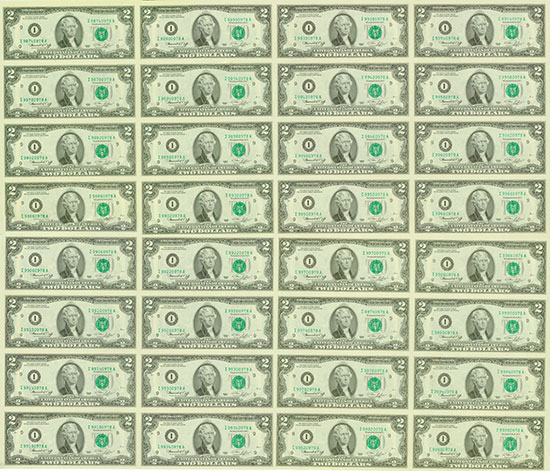 United States of America - Federal Reserve Note - Bogen 32 x 2 US-$