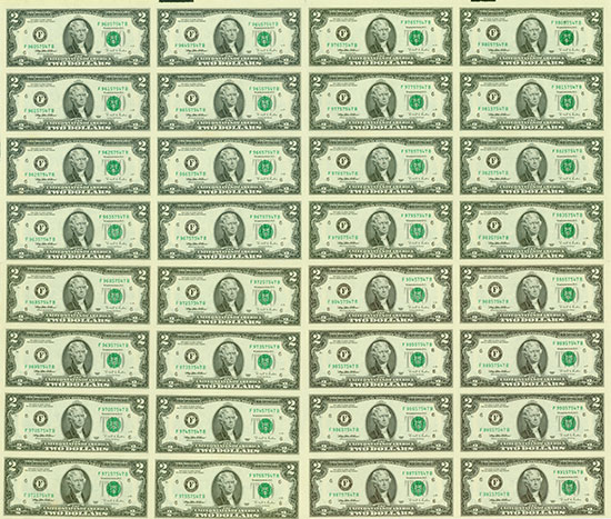 United States of America - Federal Reserve Note - Bogen 32 x 2 US-$