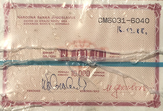 Yugoslavia - Narodna Banka Jugoslavije - Pick 90c [10.000 Stück]
