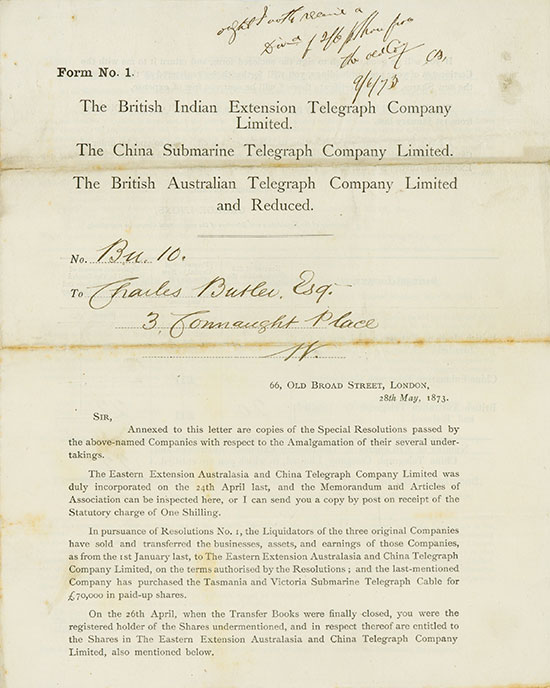Eastern Extension Australasia and China Telegraph Company Limited