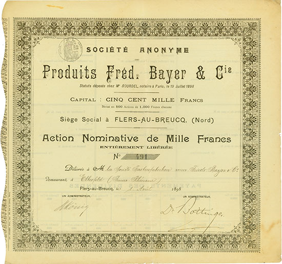 Société Anonyme des Produits Fréd. Bayer & Cie.