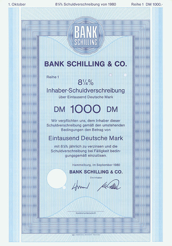 Bank Schilling & Co. AG [6 Stück]
