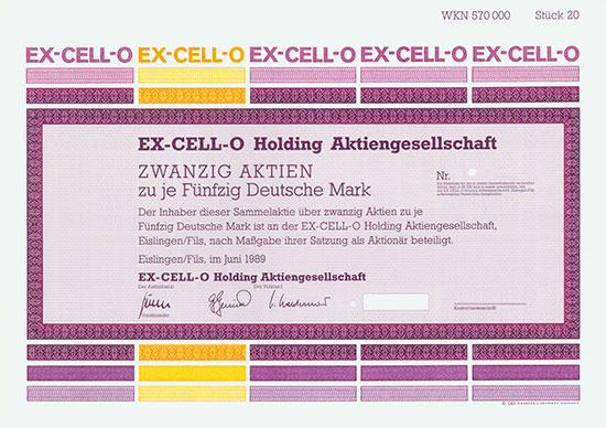 EX-CELL-O Holding AG