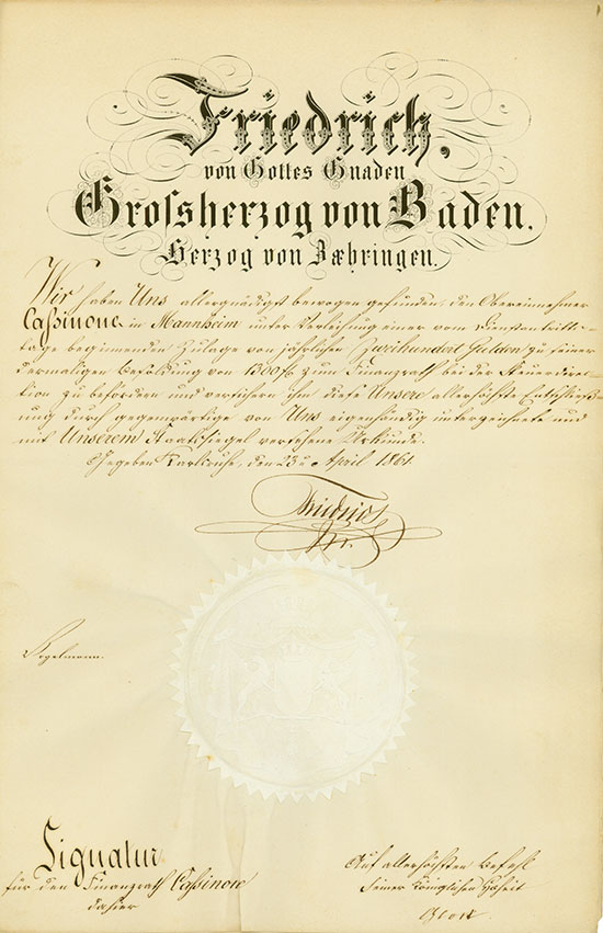 Friedrich, von Gottes Gnaden, Großherzog von Baden, Herzog von Zaehringen