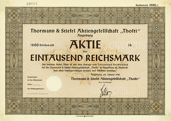 Thormann & Stiefel Aktiengesellschaft 