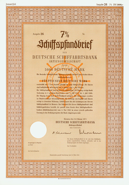 Deutsche Schiffahrtsbank AG [3 Stück]
