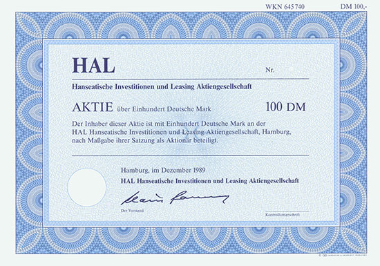 HAL Hanseatische Investitionen und Leasing AG
