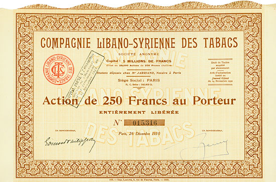 Compagnie Libano-Syrienne des Tabacs S.A.