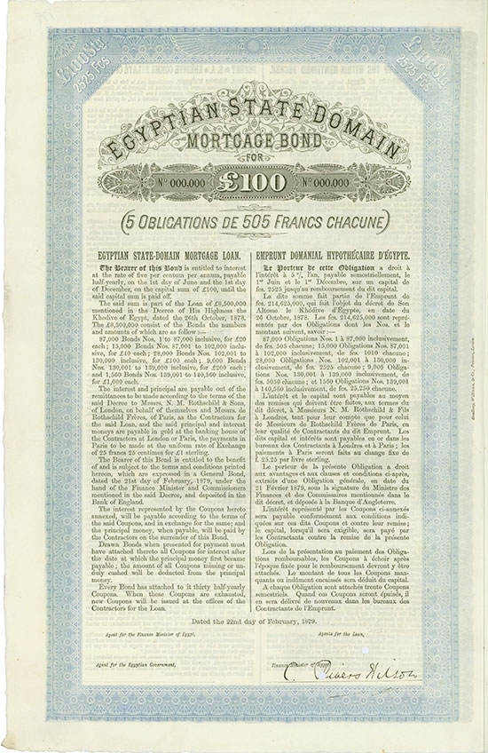 Egyptian Government - Egyptian State Domain Mortgage Bond