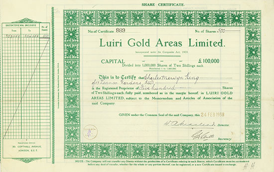 Luiri Gold Areas Limited