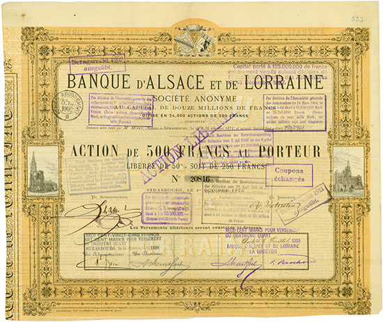 Banque d'Alsace et de Lorraine Société Anonyme (Bank von Elsaß und Lothringen AG)