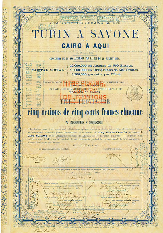 Compagnie des Chemins de Fer de Turin a Savone et de Cairo a Aqui