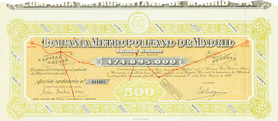 Compañia Metropolitano Alfonso XIII - Compañia Metropolitano de Madrid [6 Stück]
