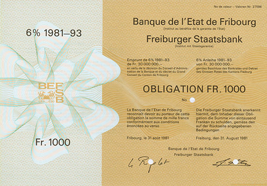 Freiburger Staatsbank / Banque de l'Etat de Fribourg (Suisse)